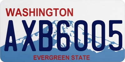 WA license plate AXB6005