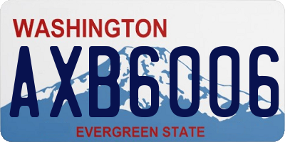 WA license plate AXB6006
