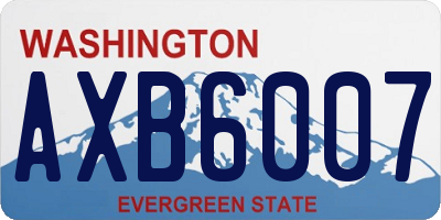 WA license plate AXB6007