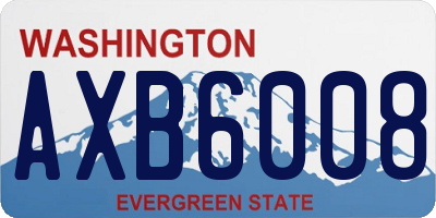 WA license plate AXB6008