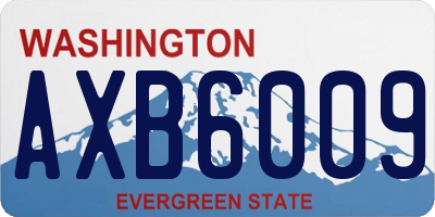 WA license plate AXB6009