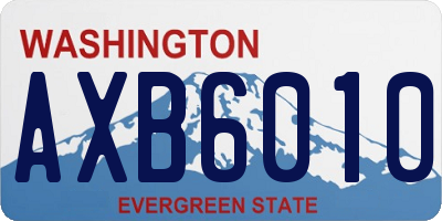 WA license plate AXB6010