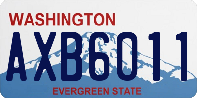 WA license plate AXB6011