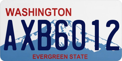 WA license plate AXB6012