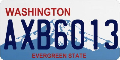 WA license plate AXB6013