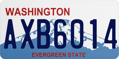 WA license plate AXB6014