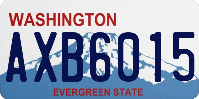 WA license plate AXB6015