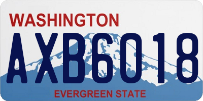 WA license plate AXB6018