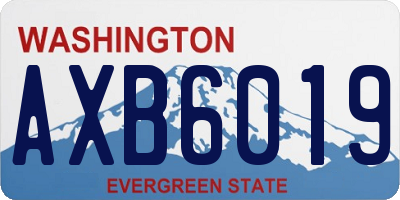 WA license plate AXB6019