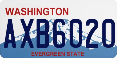 WA license plate AXB6020