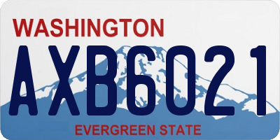 WA license plate AXB6021