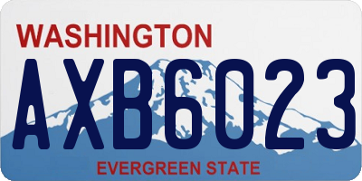WA license plate AXB6023