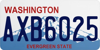 WA license plate AXB6025