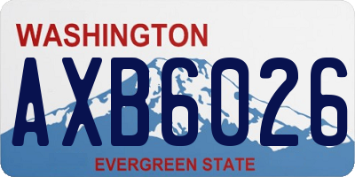 WA license plate AXB6026