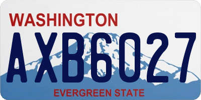 WA license plate AXB6027