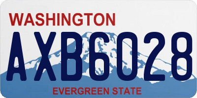 WA license plate AXB6028