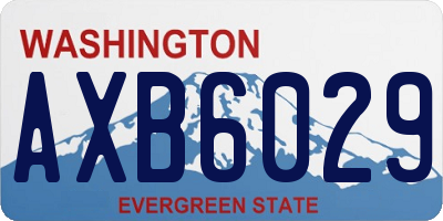 WA license plate AXB6029