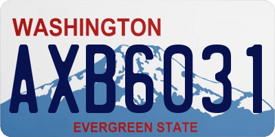 WA license plate AXB6031