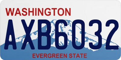 WA license plate AXB6032