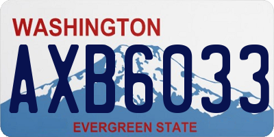 WA license plate AXB6033