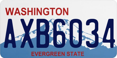 WA license plate AXB6034