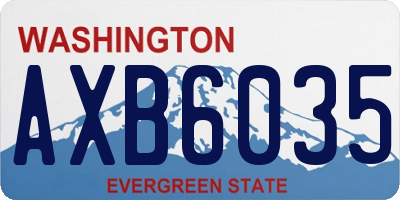 WA license plate AXB6035