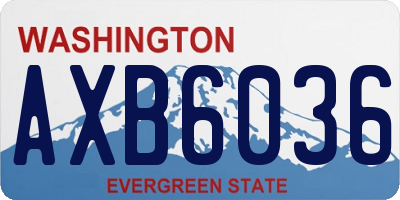WA license plate AXB6036
