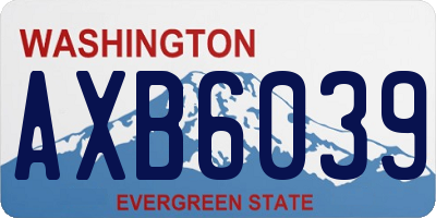 WA license plate AXB6039