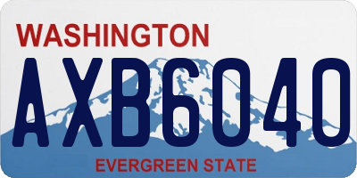 WA license plate AXB6040