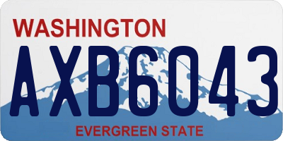 WA license plate AXB6043