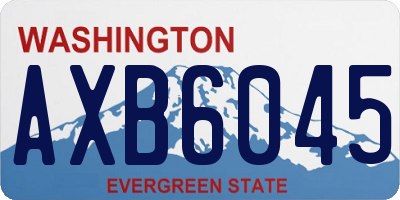 WA license plate AXB6045
