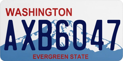 WA license plate AXB6047