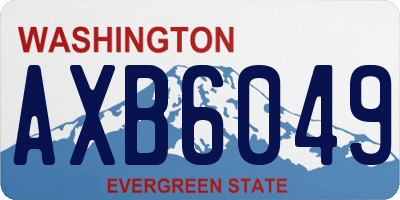 WA license plate AXB6049