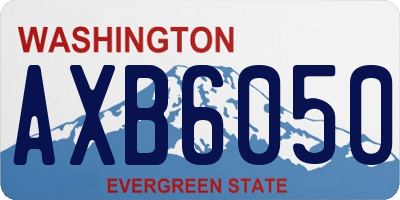 WA license plate AXB6050