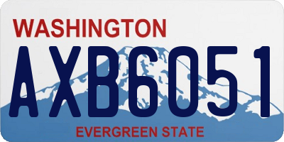 WA license plate AXB6051