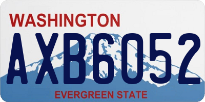 WA license plate AXB6052