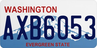 WA license plate AXB6053