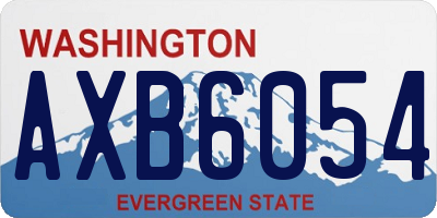 WA license plate AXB6054