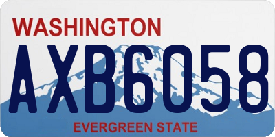 WA license plate AXB6058