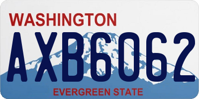 WA license plate AXB6062
