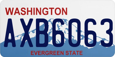 WA license plate AXB6063