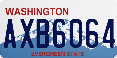 WA license plate AXB6064