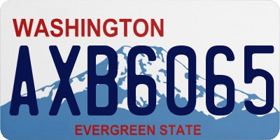 WA license plate AXB6065