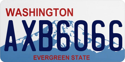 WA license plate AXB6066