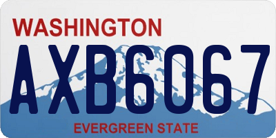 WA license plate AXB6067