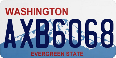 WA license plate AXB6068