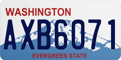WA license plate AXB6071