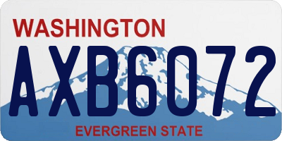 WA license plate AXB6072