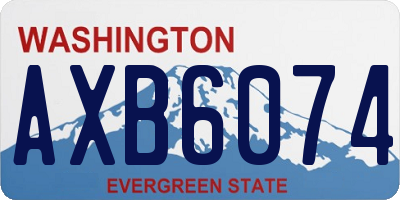 WA license plate AXB6074