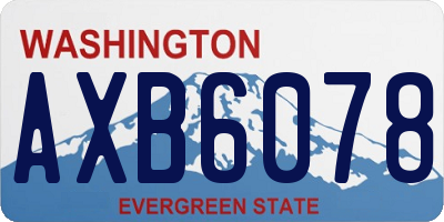 WA license plate AXB6078